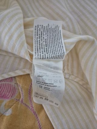 Camicia lino righe beige