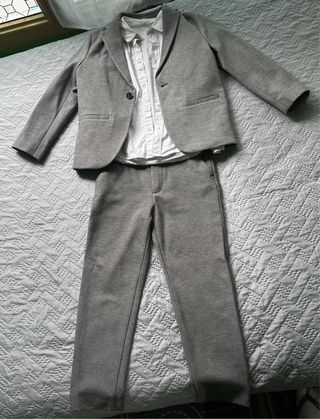 Traje niño zara - Gris - 3 piezas