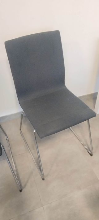 2 Sillas IKEA Comedor Gris - Tela y Metal