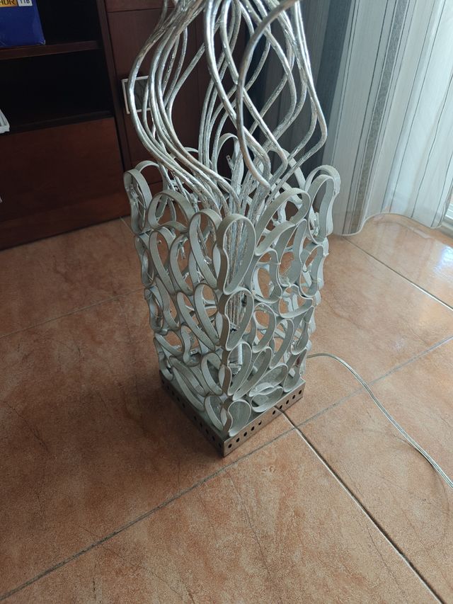 Lámpara LED decorativa plata-marrón