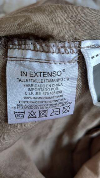 Pantalón premamá lino beige