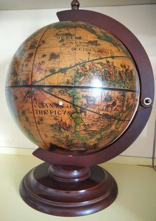 Mappamondo Bar in legno - marrone