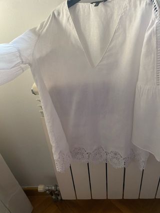 Blusa blanca Massimo Dutti -