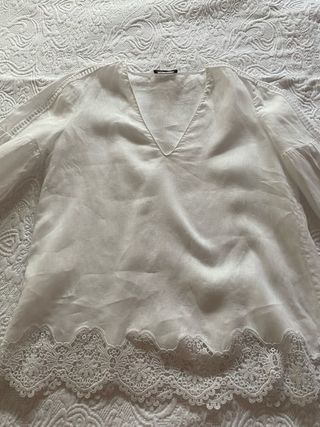 Blusa blanca Massimo Dutti -