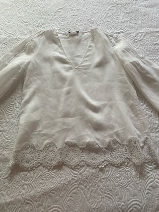 Blusa blanca Massimo Dutti -