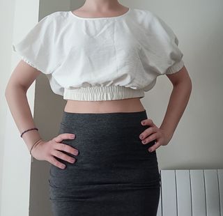 Crop top Zara blanco - Talla S