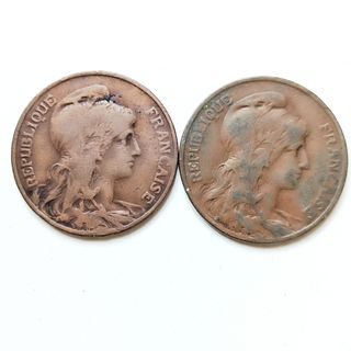 2 Monedas Francesas 10 Centimos de 1902 y 1906