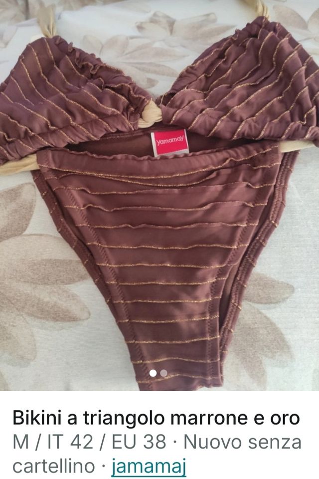 Bikini Yamamay marrone e oro tg M