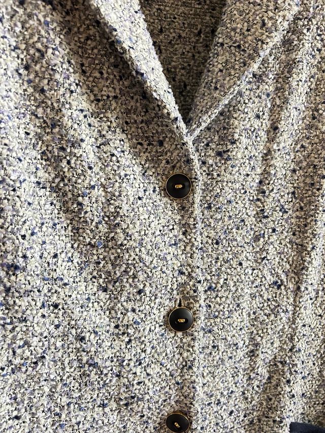 Giacca VEMA tweed blu e bianca