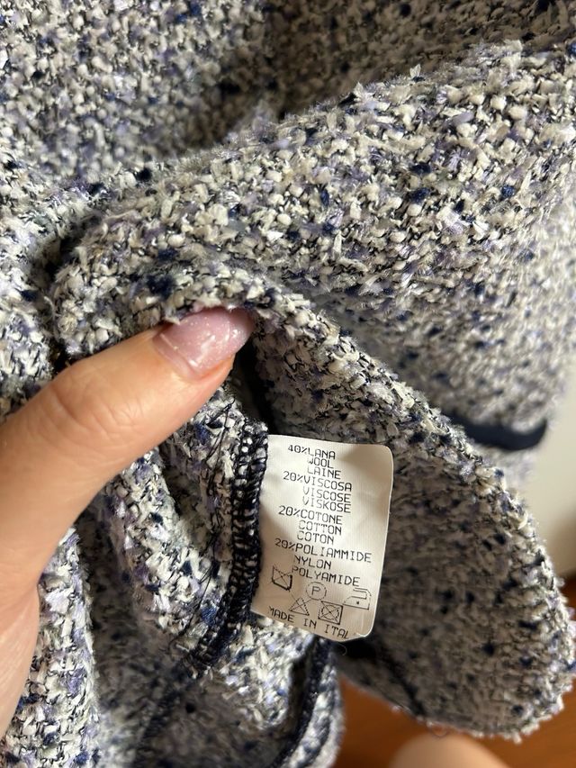 Giacca VEMA tweed blu e bianca