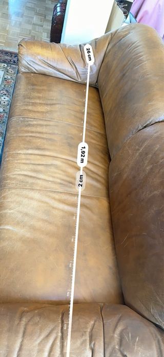 Sofa de Cuero Marrón Vintage.