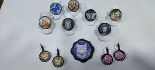 Anillos, pendientes y broche gatos