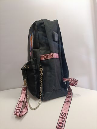 Mochila KPOP negra y rosa BTS  BLACK PINK 