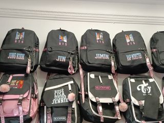 Mochila KPOP negra y rosa BTS  BLACK PINK 