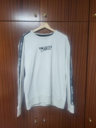 Sudadera chico sin capucha blanca Hollister