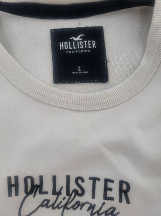 Sudadera chico sin capucha blanca Hollister
