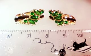 Pendientes chapados en oro rosa 585 y circonitas