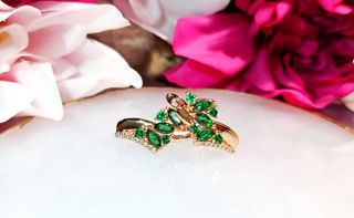 Pendientes chapados en oro rosa 585 y circonitas