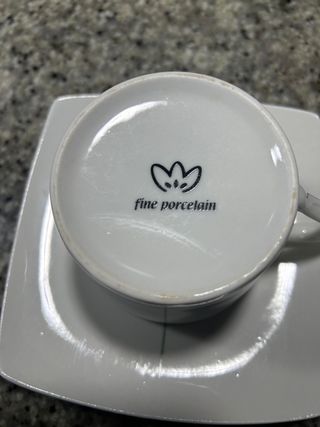 2 tazas café | porcelana naranja