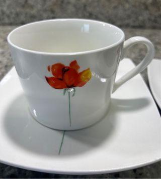 2 tazas café | porcelana naranja