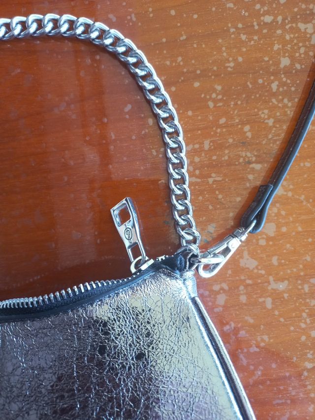 Bolso bandolera pequeño, plateado