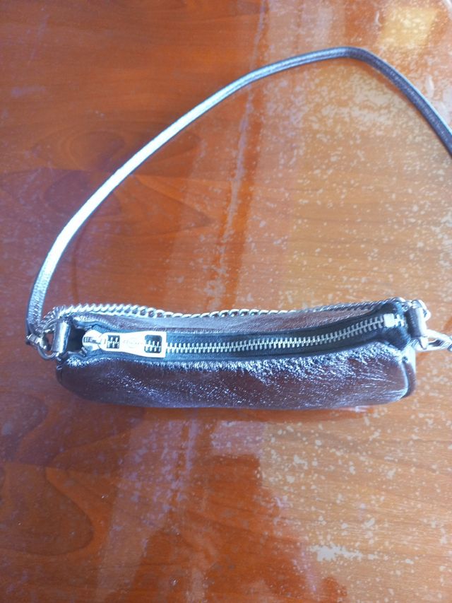 Bolso bandolera pequeño, plateado