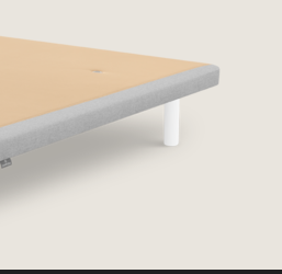 Base cama tapizada 150x190 - Gris/Blanco