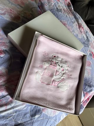 Coperta neonato orsetto rosa