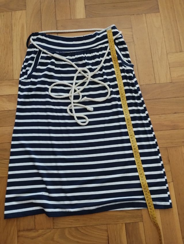 Falda rayas azul marino-blanco