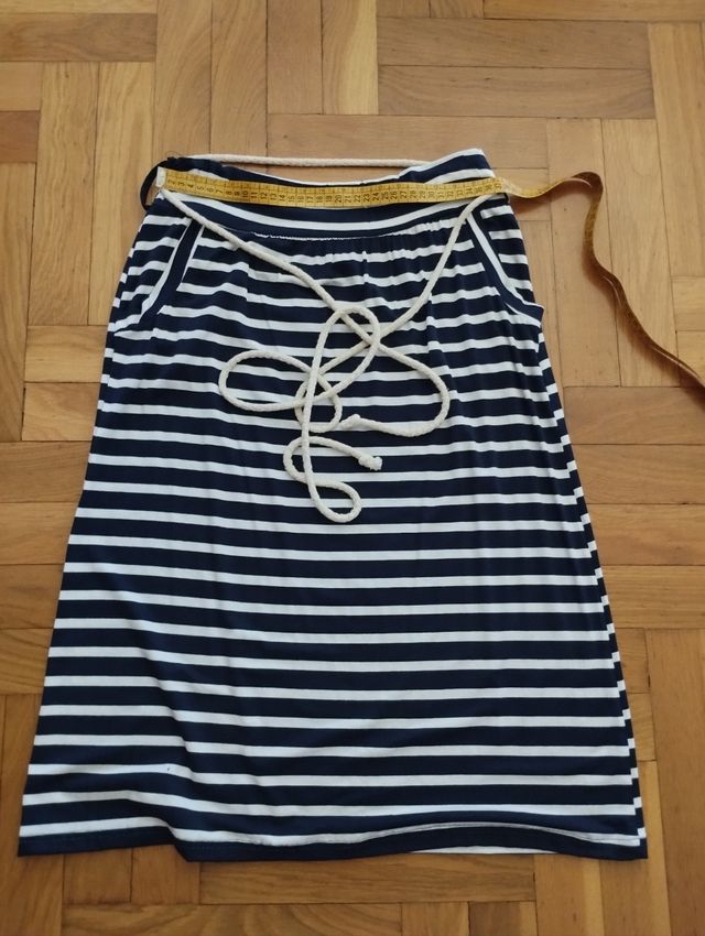 Falda rayas azul marino-blanco