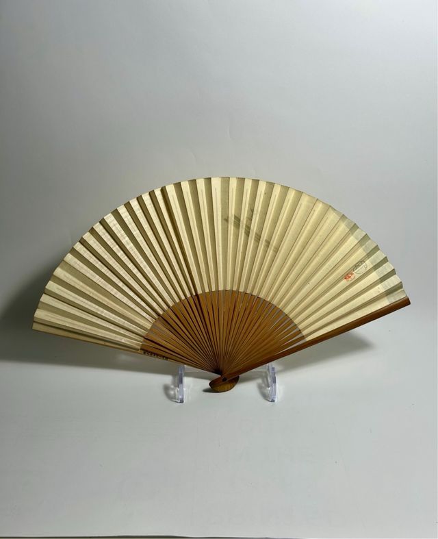Ventaglio giapponese vintage firmato Sensu bambù