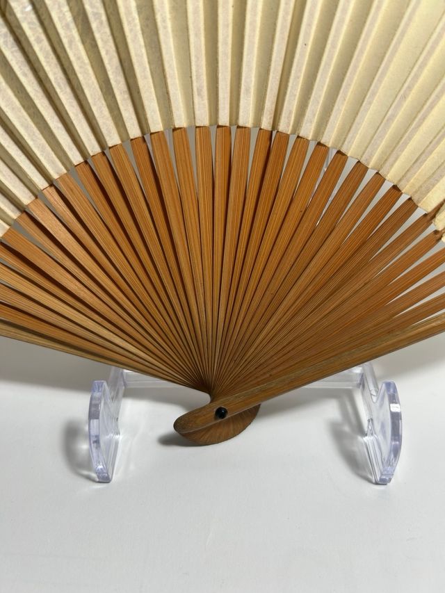 Ventaglio giapponese vintage firmato Sensu bambù