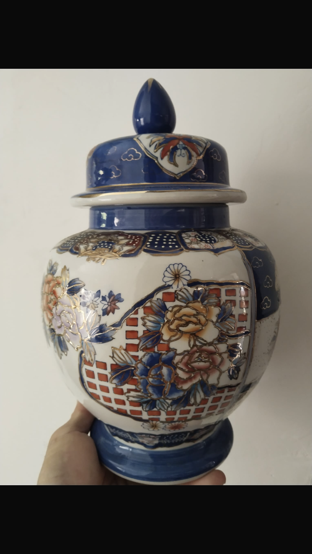 Jarrón chino porcelana azul y blanco