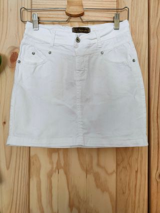 Mini Falda Vaquera Blanca