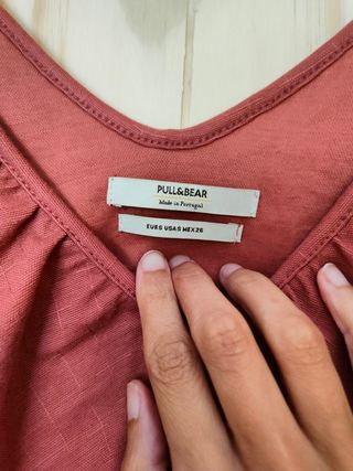 Top rojo teja con volantes