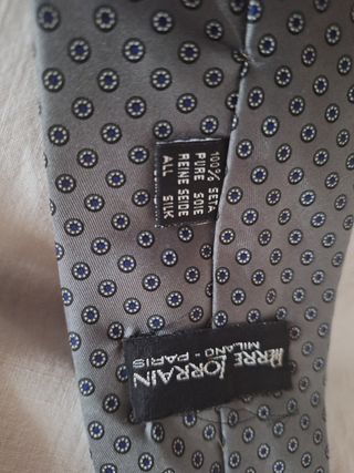 Cravatta Pierre Lorrain seta pura grigio blu