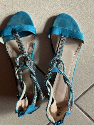 Sandali Strass Azzurro Tg 39