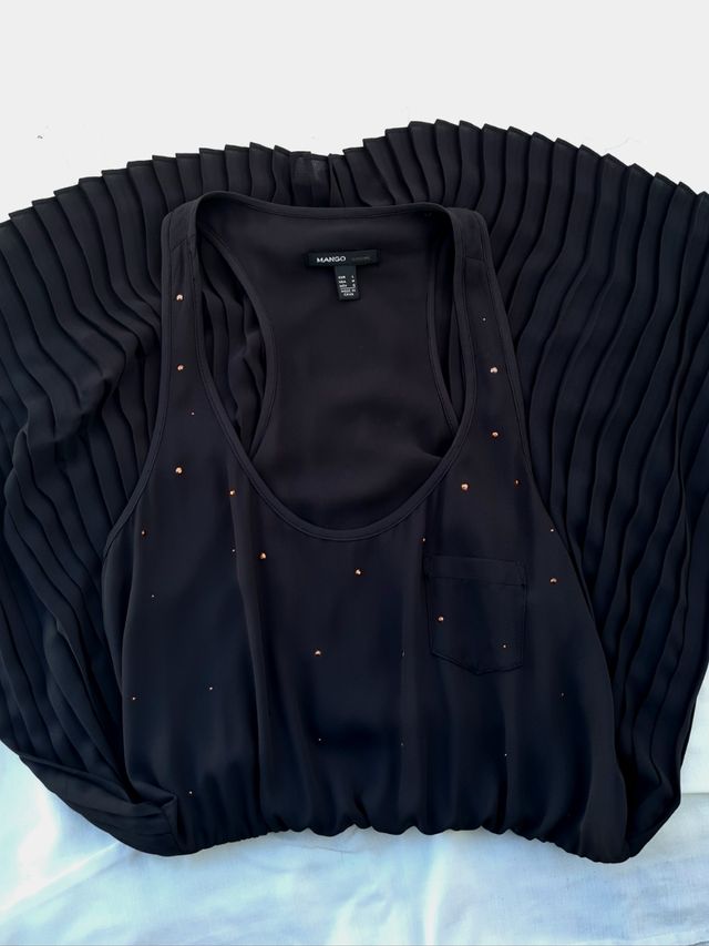 Vestido pregueado Mango - L