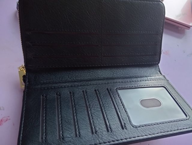 Monedero negro - cartera larga