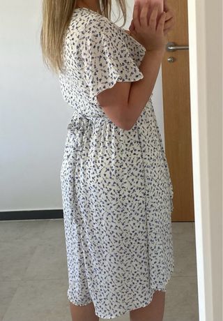Vestido flores azul y blanco
