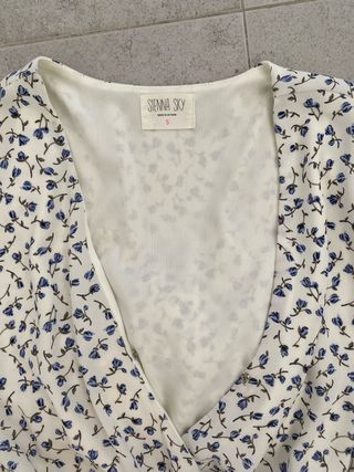 Vestido flores azul y blanco