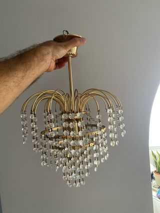 Lámpara de techo vintage con cristales decorativos