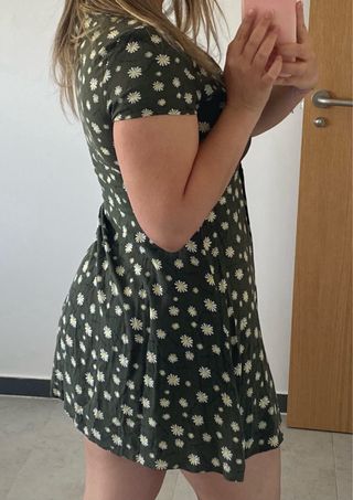 Vestido flores - Verde oliva