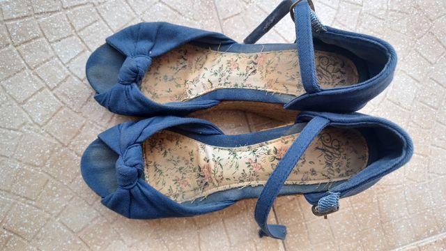 Cuñas esparto talla 38 color azul