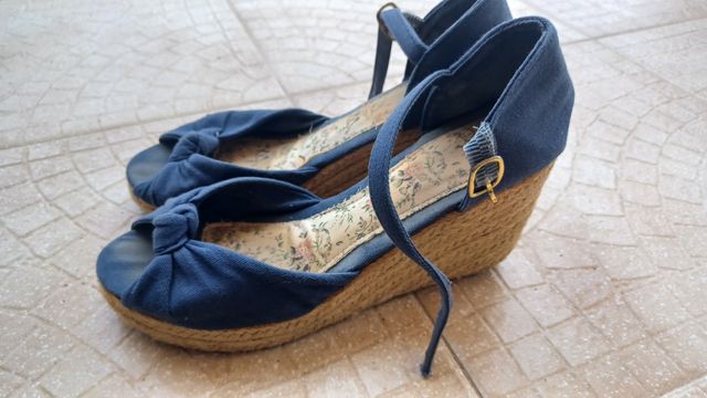 Cuñas esparto talla 38 color azul
