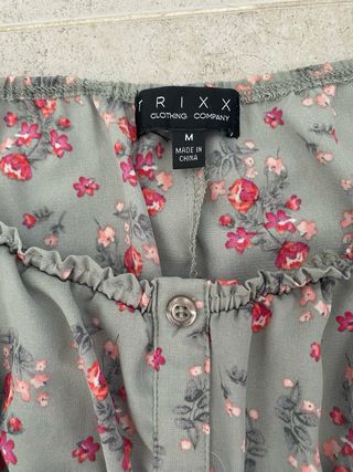 Vestido floral verano - Gris/Rosa