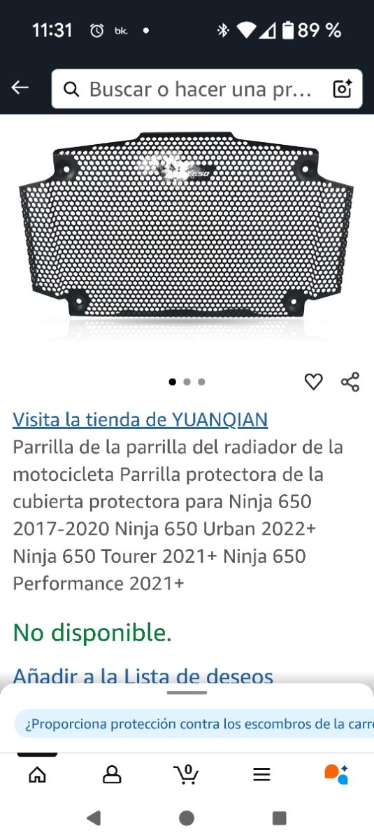 Parrilla radiador Ninja Z650RS 2021