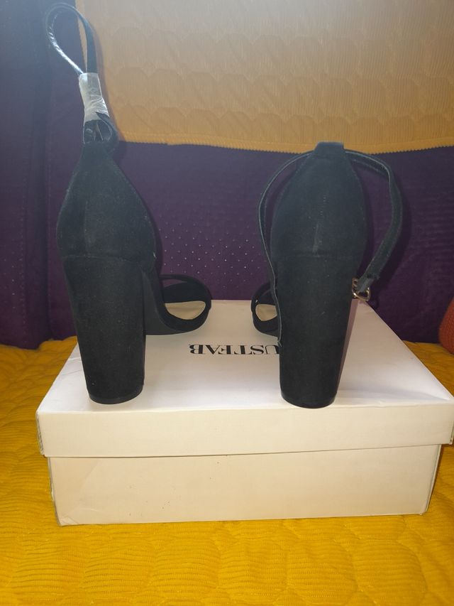 Sandalias tacón Justfab negras 38