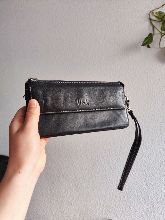 Monedero Piel V&L Negro