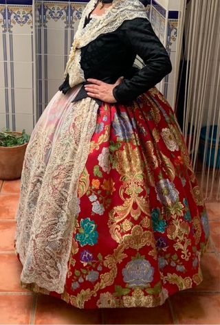 Traje Fallera Adulta Rojo-Negro